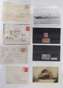 Maritime/Paquebot stamps: sleeve of various covers/front, postcards, cuts and others on stock-card