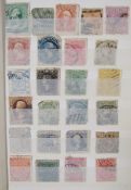 GB, British empire and world stamps: small 12 page stock-book of mainly Victorian period stamps