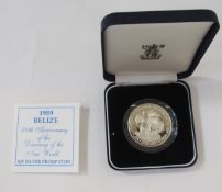 Boat-related coins (3), 1989 Belize 500th anniversary of the discovery of the New World, silver 28.