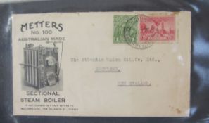 Australia: Box of 3 stamp albums, stockbook, sleeve, 3 cover albums of mainly mint and used