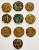 Roman (10) Sestertius, mostly of Hadrian and Faustina, low grade