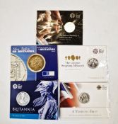Silver brilliant uncirculated coins (6) including, 2015 Buckingham Palace £100, 2017 platinum