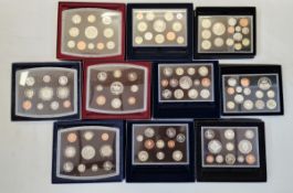 UK Proof Sets (10), Annual Proof Coin Set - Standard. Dates 2000, 2001, 20002, 2003, 2004, 2006,