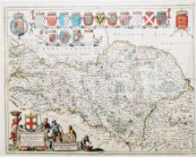 Johan Blaeu (1645-1662) map - the North Riding of Yorkshire, 39cm x 48cm, the framing has on one