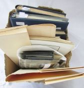 British Empire/Commonwealth and rest of the world stamps, box of 4 albums, a stock book, 2 folders