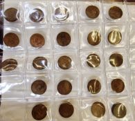 Folder of UK coins, various denominations from half crown to farthing. Most of the silver coins have