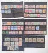 Malaya stamps: QV-KGVI mint definitives, commemoratives, postage due and Red Cross on 10 stock-cards
