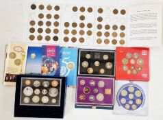 A group of (8) brilliant uncirculated and proof sets, 2005 proof UK set, 1987 £1 coin, 1989 Bill and