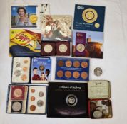 Group of various coins (15) including a tin box of various world coins, some silver, 2x 1951 crowns,