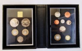 UK proof set, 2015 proof 13 coin year set with certificate of authenticity £5 down to 1p,