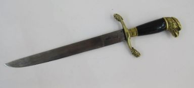 19th century German naval dirk/dagger with hardwood grip and eagle decoration. Blade stamped 'F.