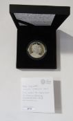 Royal Mint silver Piedfort proof £5 (2017) commemorating the platinum wedding anniversary. Conjoined