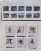 GB Guernsey stamps: large box of 5 high quality sleeved black/blue Lindner purposed albums for