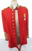 Royal Engineers officer's full dress tunic and trousers with reproduction South Africa Medal with
