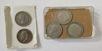 Large lot of pre-decimal coinage with commemorative crown. Some pre-47 silver and including 1937