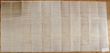 Four Austin Morris Longbridge blueprints to include GA1750cc power unit, E Series, sheet 4 and 5,