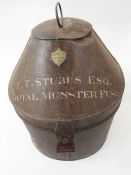 19th century Victorian toleware military hat box made by Hawke and Co of 14 Piccadilly, London,