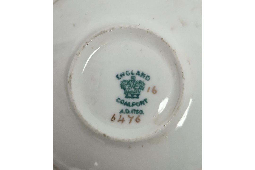 Coalport gilt ground turquoise jewelled miniature cabinet cup and saucer, a Royal Worcester white - Image 3 of 13