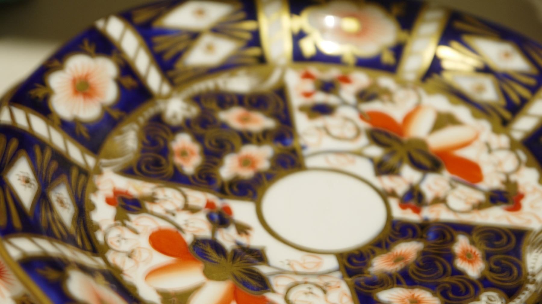 Royal Crown Derby bone china imari pattern trio with printed red factory marks, early 20th - Image 9 of 12
