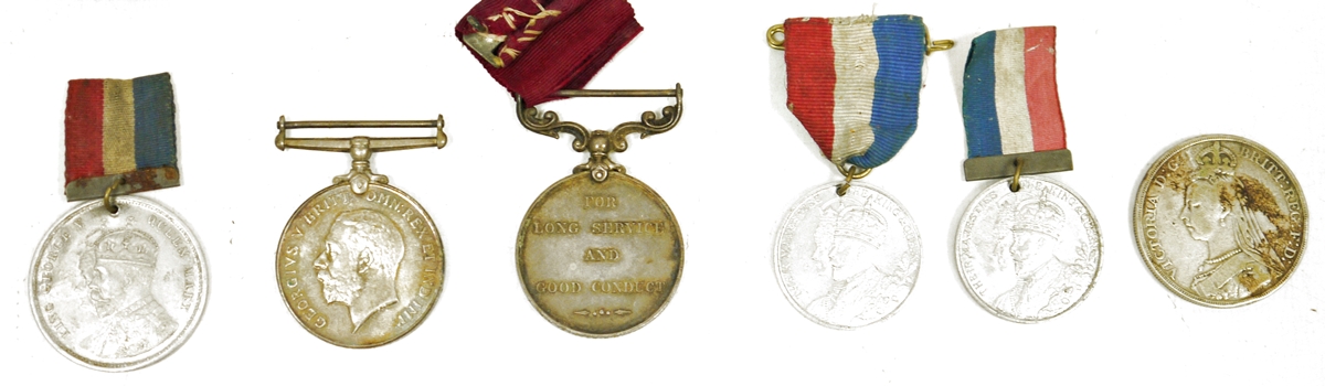 Collection of naval gilt-brass buttons, assorted regimental badges, medals and ephemera to include - Image 2 of 4