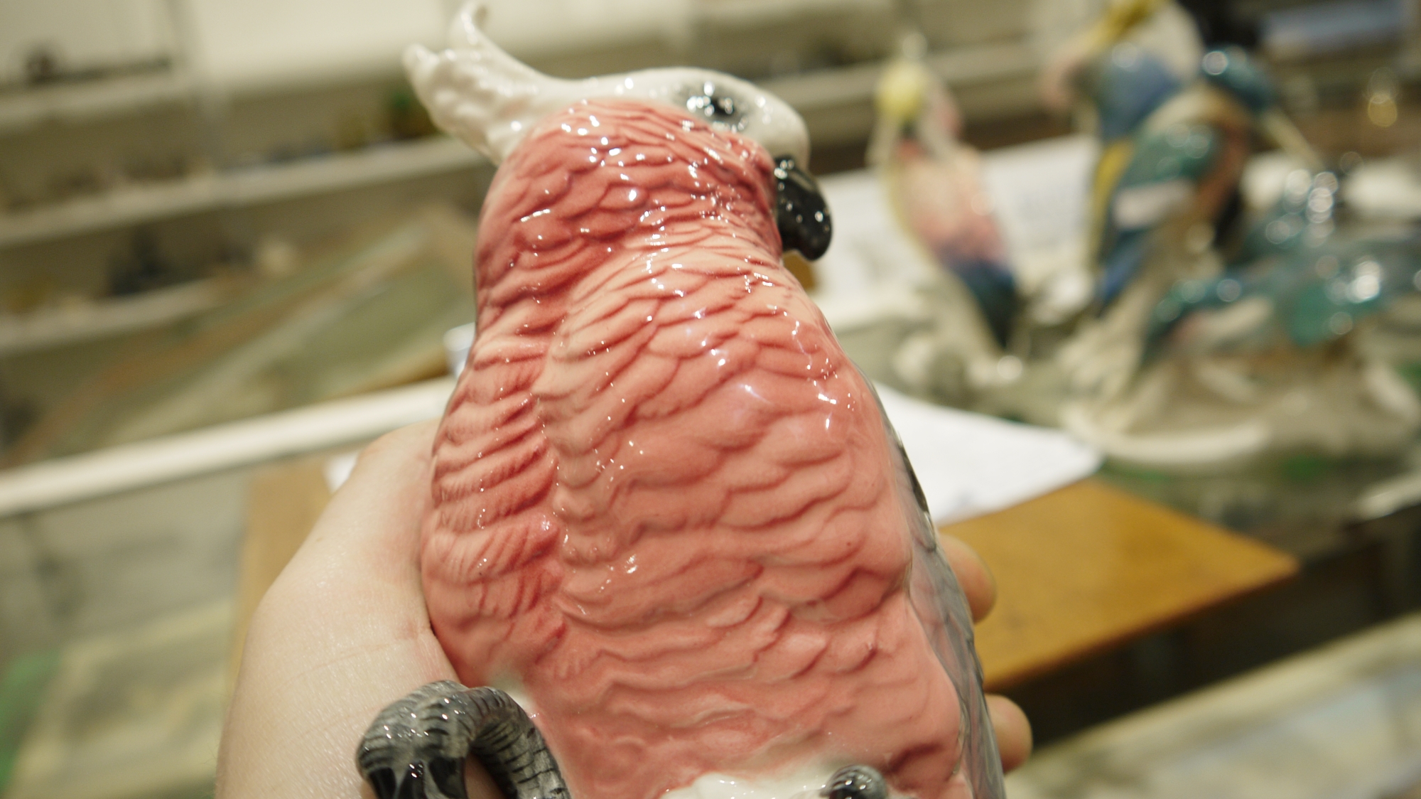 Collection of Karl Ens porcelain models of birds, including kingfishers, parrots and owl, printed - Image 14 of 26