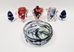 Pair of Wedgwood conical-shaped blue Saturn paperweights designed by Ronald Stennett-Wilson, with