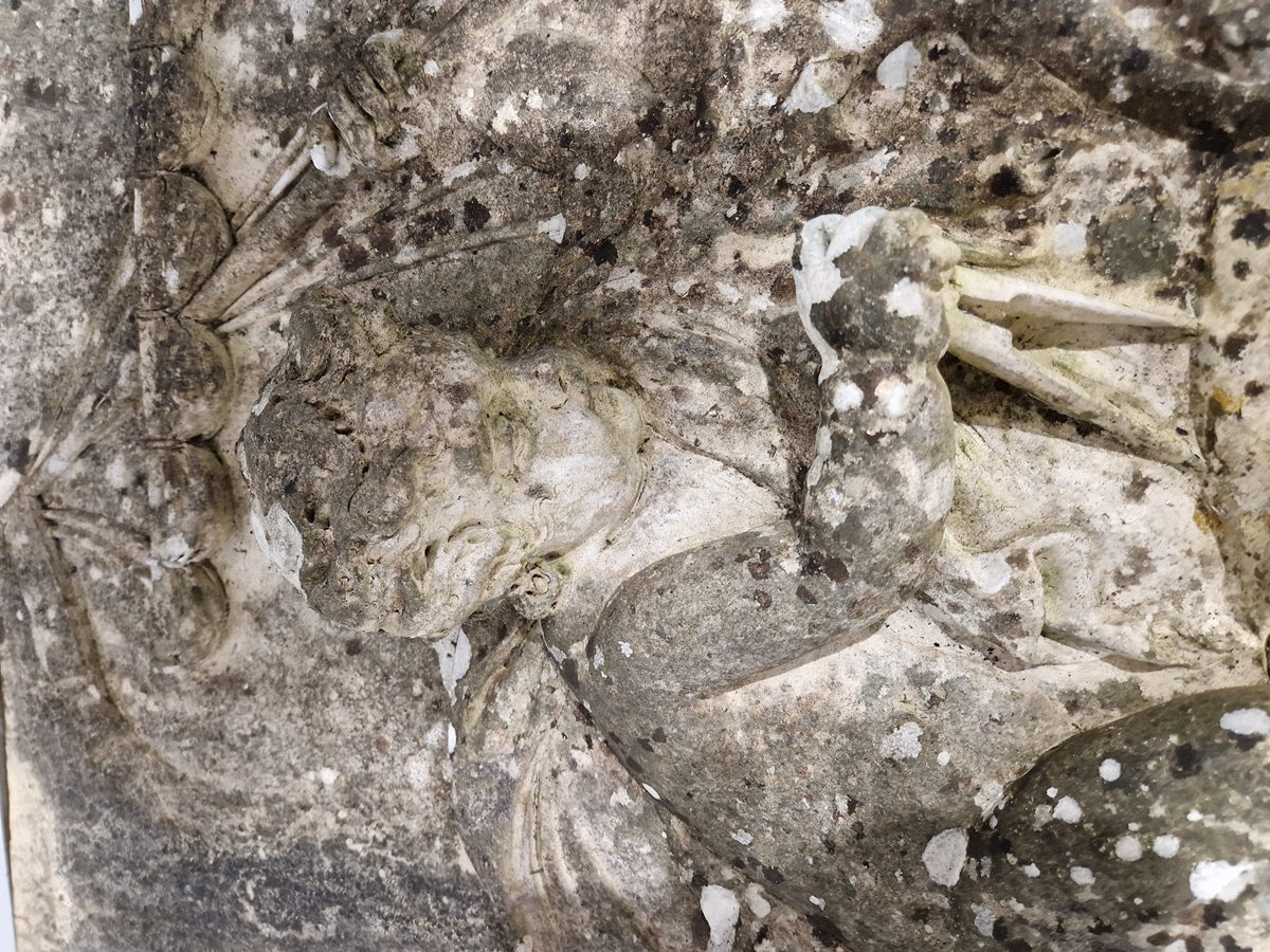 Pair of Coade stone, moulded relief panels, titled “Agriculture” and “Navigation” based on designs - Image 18 of 22