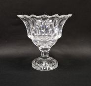 Late 19th/early 20th century cut glass urn-shaped footed bowl, the flared bowl notch cut of