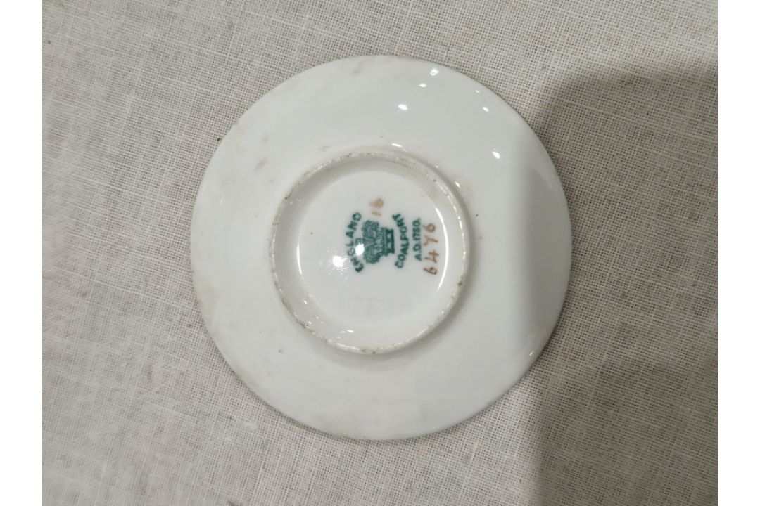 Coalport gilt ground turquoise jewelled miniature cabinet cup and saucer, a Royal Worcester white - Image 13 of 13
