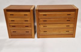 Contemporary oak chest of drawers comprising four long drawers, 71cm high x 90cm wide x 40cm deep