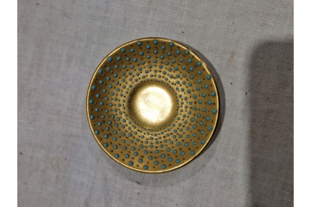 Coalport gilt ground turquoise jewelled miniature cabinet cup and saucer, a Royal Worcester white - Image 12 of 13