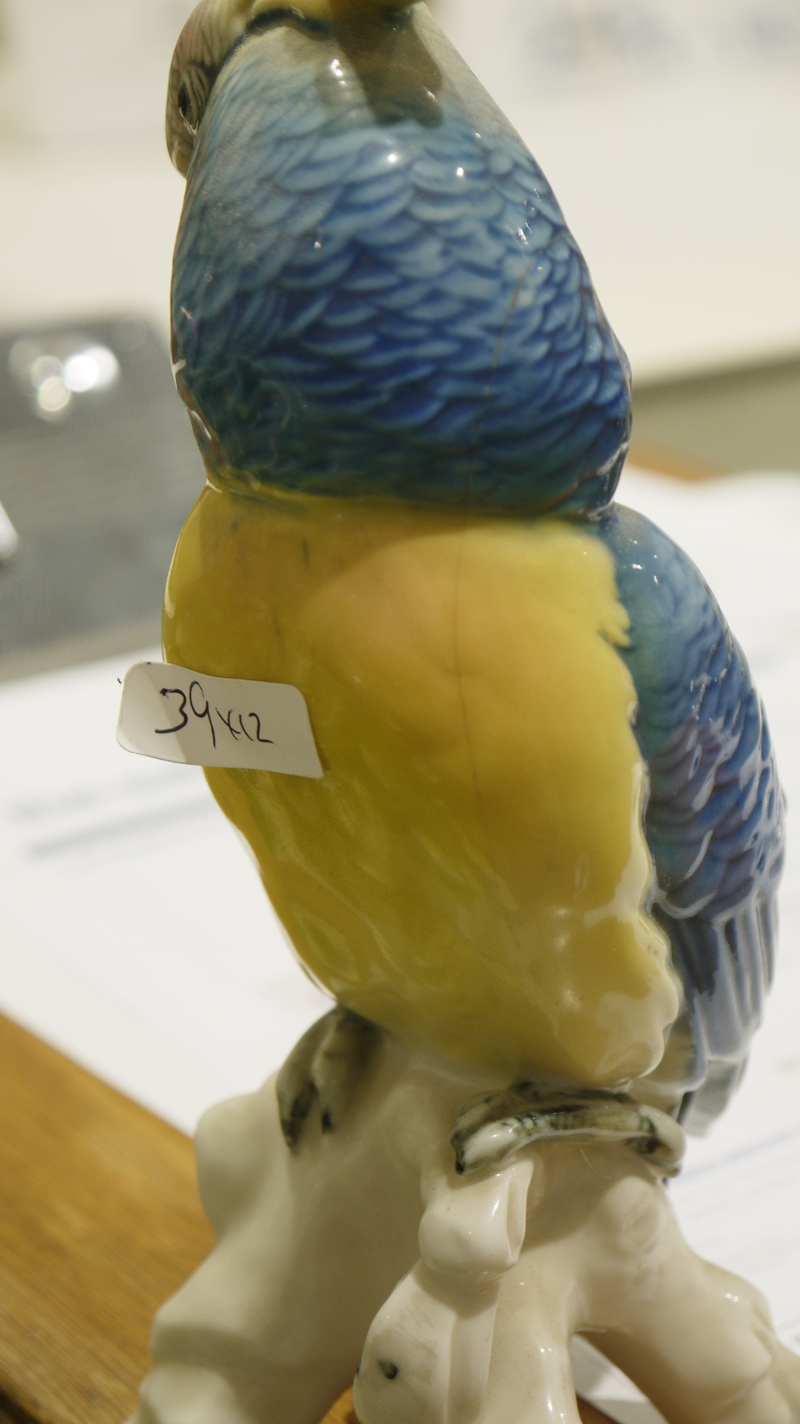 Collection of Karl Ens porcelain models of birds, including kingfishers, parrots and owl, printed - Image 8 of 26