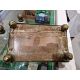 Late Victorian/early Edwardian brass inkstand with two brass-topped glass inkwells, flanked by a - Image 7 of 10