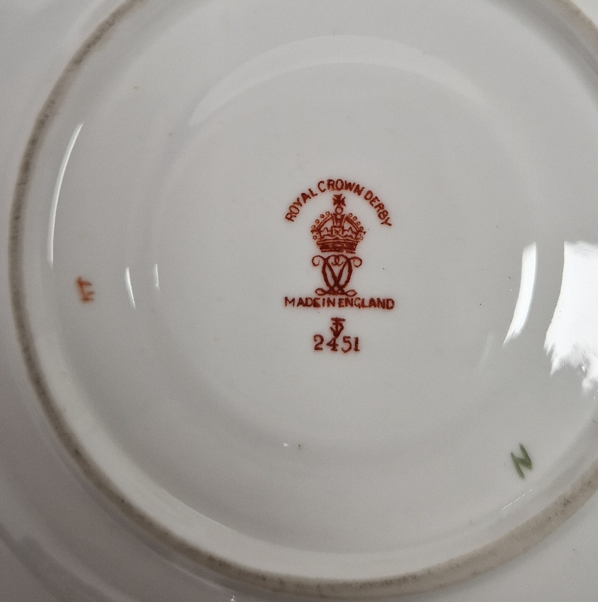 Royal Crown Derby bone china imari pattern trio with printed red factory marks, early 20th - Image 2 of 12