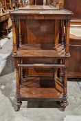 Victorian rosewood three-tier whatnot, 95cm high x 51cm wide x 37cm deep  and Victorian mahogany