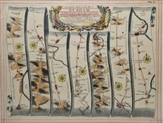 After John Ogilby (Scottish 1600-1676): Colour print 'The Road from Whitby in County Ebor to