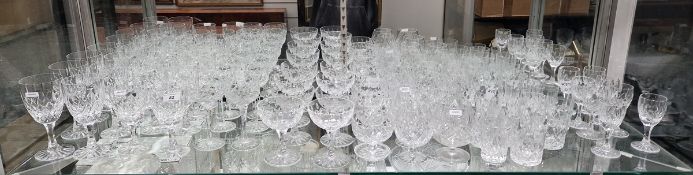 20th century composite Royal Brierley cut glass part table service, etched marks, including eight