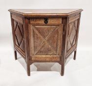 19th century oak hall cupboard, the single door to the front opening to reveal two shelves, 86cm