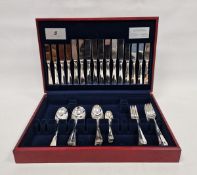 Viners silver-plated table flatware service for six, Hanover variant, in canteen