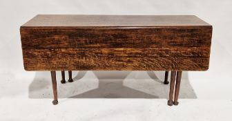 Large Georgian oak drop leaf dining table of rectangular form, 73cm high x 152cm wide x 50cm deep