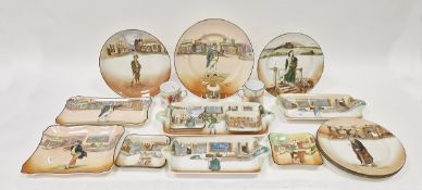 Group of Royal Doulton Dickens ware, circa 1900, printed marks, variously printed with Dickensian