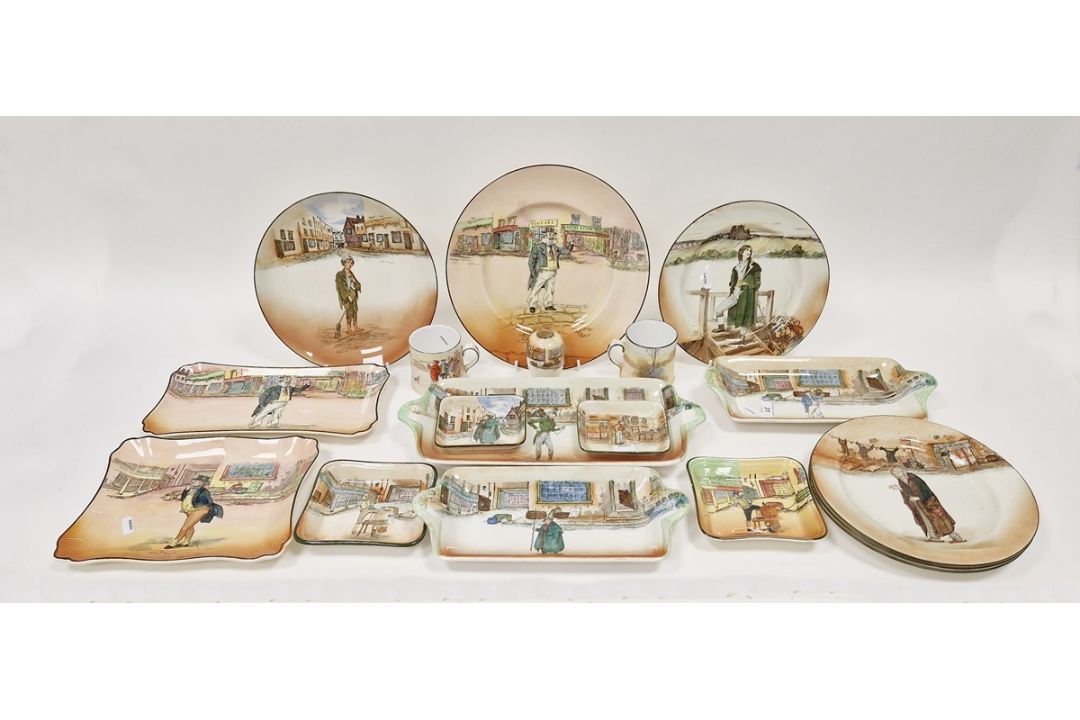 Group of Royal Doulton Dickens ware, circa 1900, printed marks, variously printed with Dickensian - Image 1 of 4