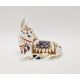 Royal Crown Derby bone china Imari pattern paperweight in the form of a recumbent donkey, printed - Image 1 of 2