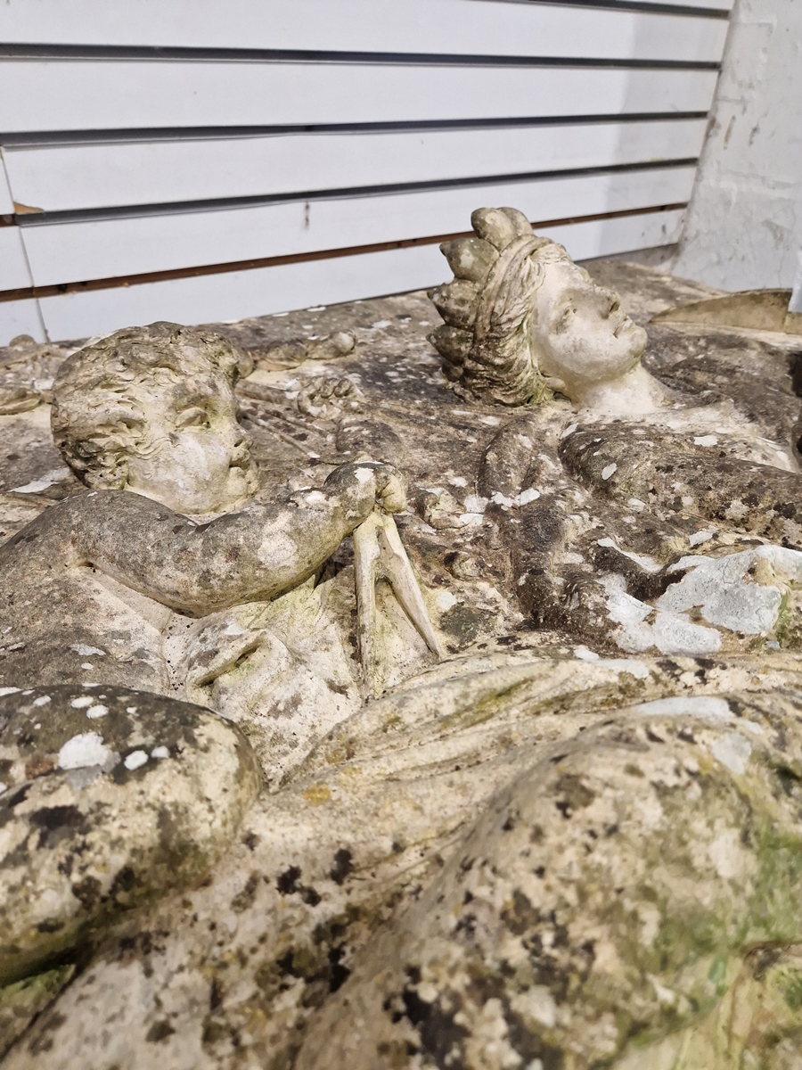 Pair of Coade stone, moulded relief panels, titled “Agriculture” and “Navigation” based on designs - Image 22 of 22