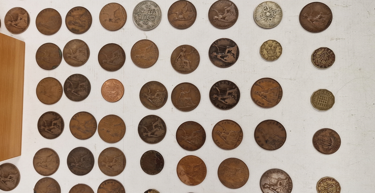 Box of early 20th century British coinage, predominantly 1930's-50's George VI one pennies - Image 4 of 5