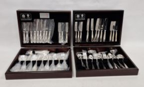 Two sets of Arthur Price EPNS 'Harley' pattern table flatware for six settings, each in polished