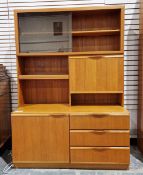 Mid-century sideboard by McIntosh with glazed top and cocktail cabinet, 170cm high x 120cm wide x