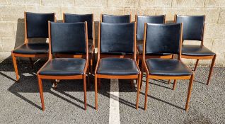 Set of eight mid-century danish teak dining chairs by Johannes Andersen for Uldum Mobelfabrik,