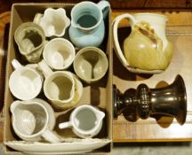 Assorted ceramics to include a studio pottery water jug, a silver lustre vase in the form of an urn,