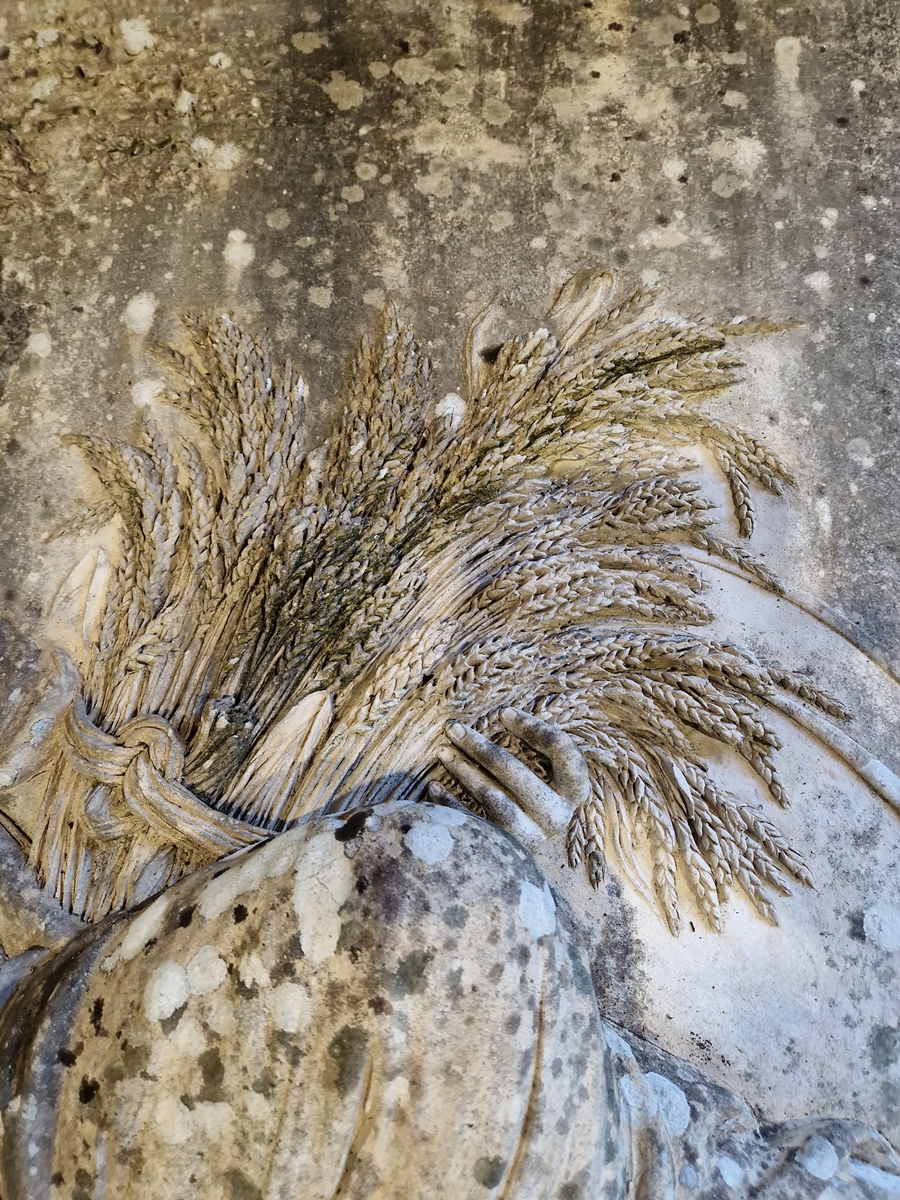 Pair of Coade stone, moulded relief panels, titled “Agriculture” and “Navigation” based on designs - Image 20 of 22